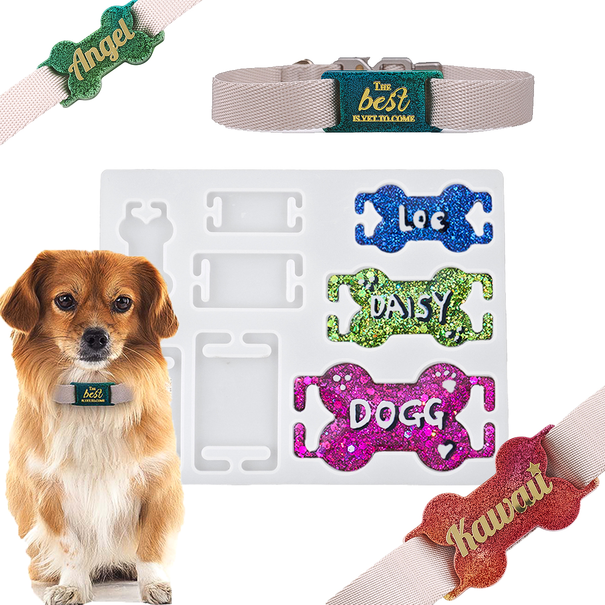 Engraved Name Necklace - DIY Cat Dog ID Tag Silicone