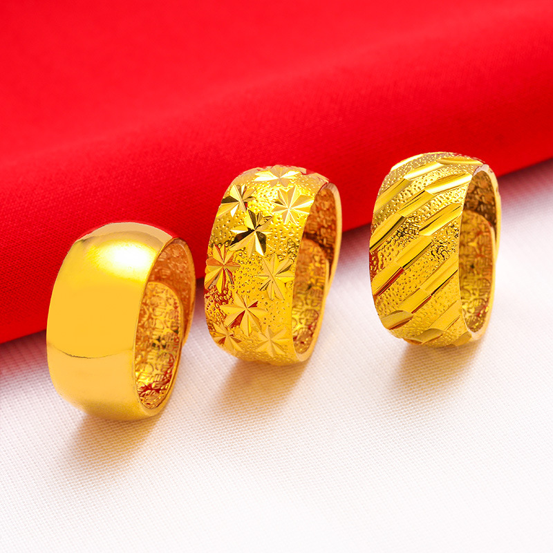 Gold Plated Ring - Male Wide 12mm Large Ring Opening