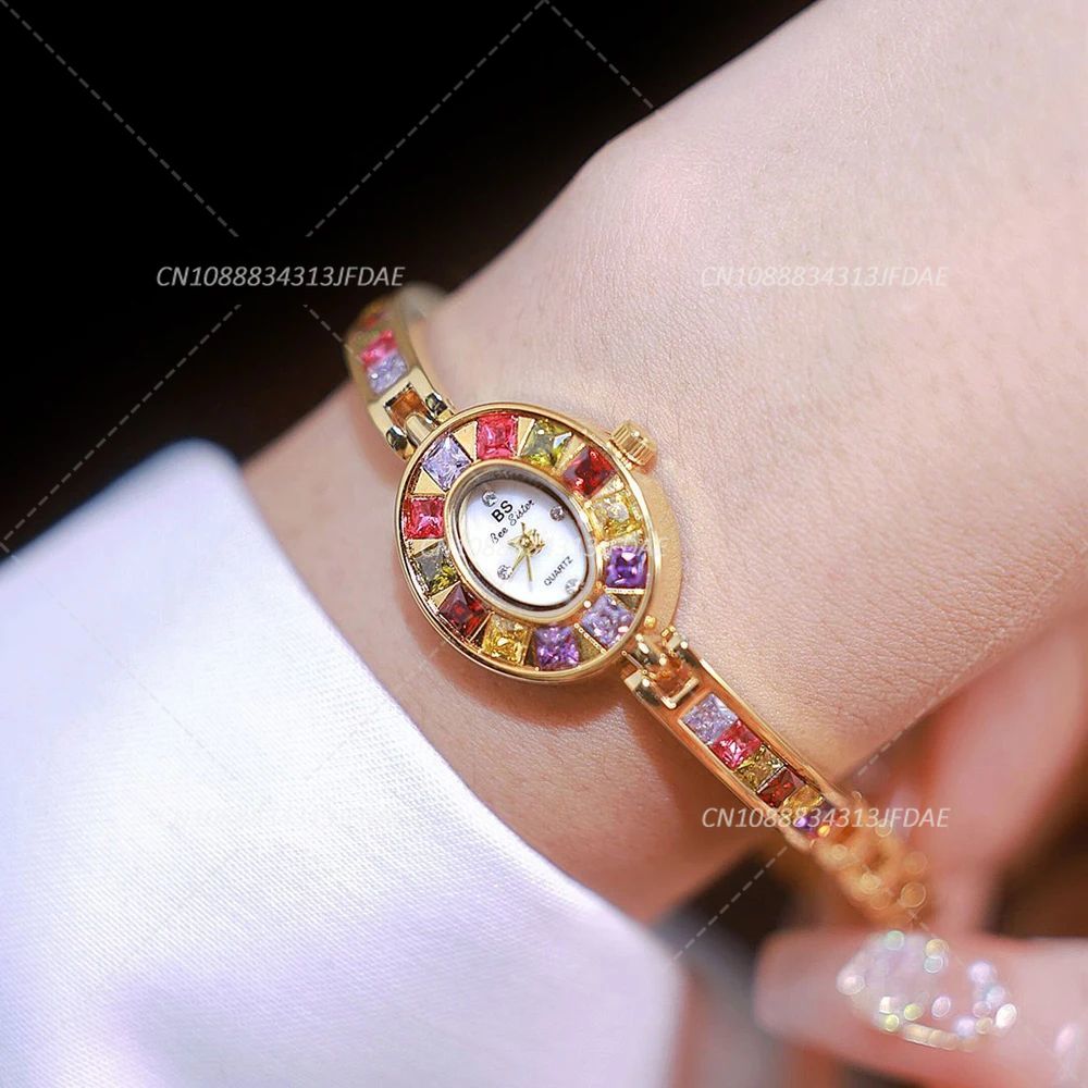 Jewelry Watches Luxury - Colored Gemstone Inlaid Women Watch Exquisite