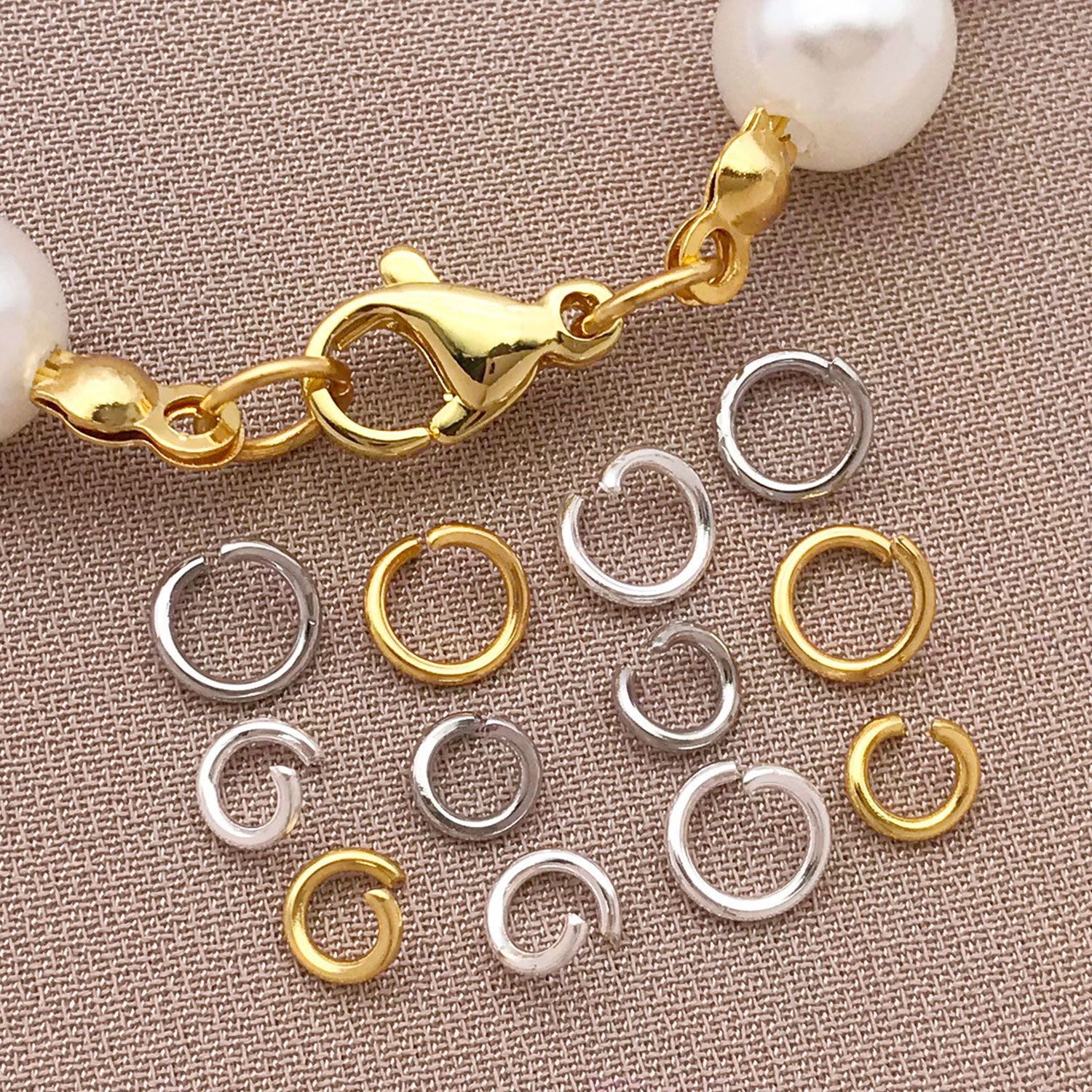 Gold Plated Ring - 200pcs 4/5mm 18K Gold Plated SilveryOpen
