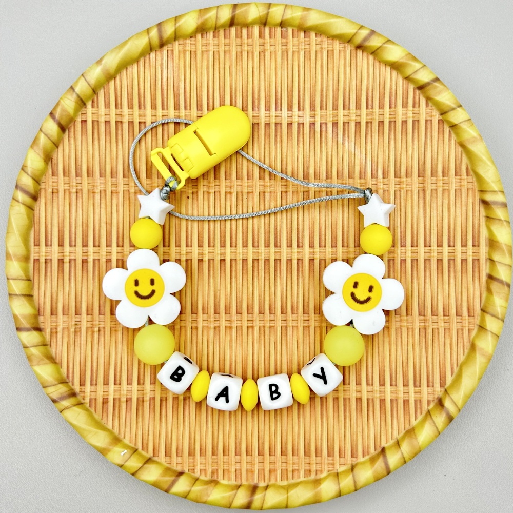 Engraved Name Necklace - Customized Letters Name Baby Flower Silicone
