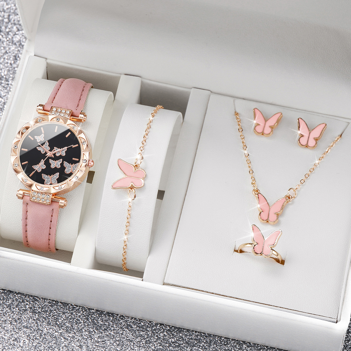 Jewelry Watches Luxury - 5PCS/Set Fashion Butterfly Women Watches Jewelry