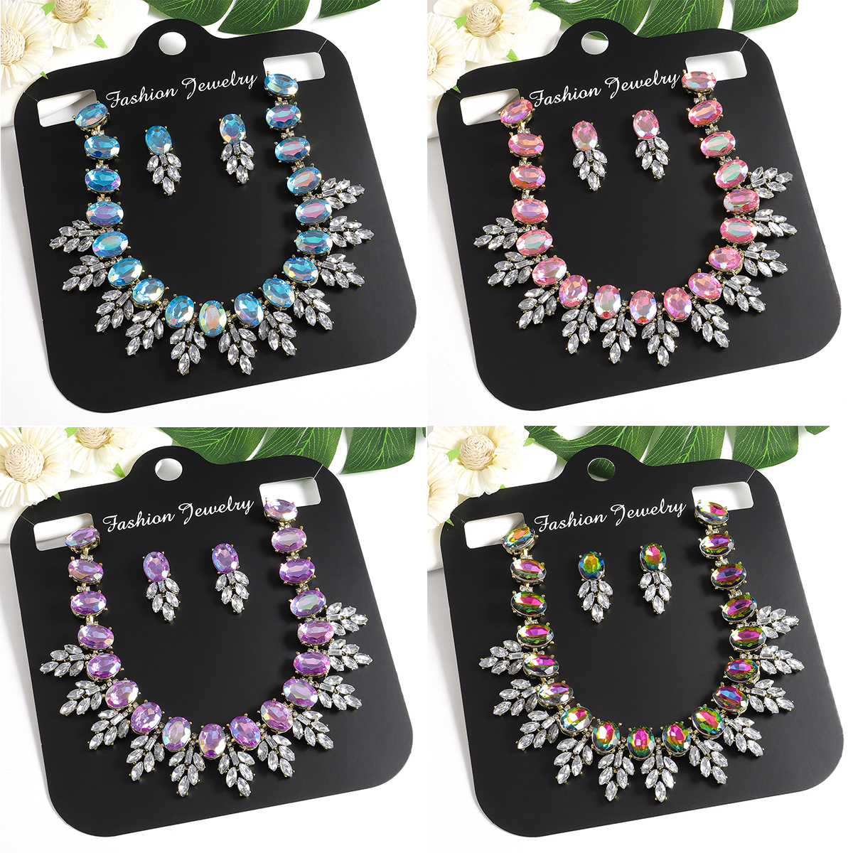 Eve Jewelry & Watches Distribuidor Oficial Rolex Buenos Aires - girlgo 3pcs/set luxurious Rhinestone Necklace Leaf