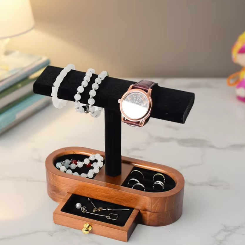 Jewelry Watches Vintage - Jewelry Rack Solid Wood Jewelry Stand