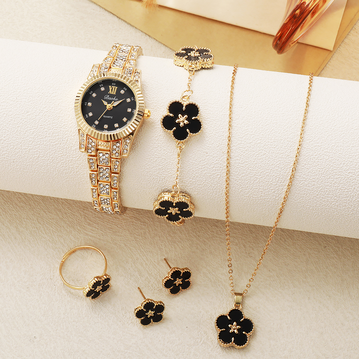 Luxury Gold Crystal Watch Blac - огляд і ціна Jewelry Watches Luxury