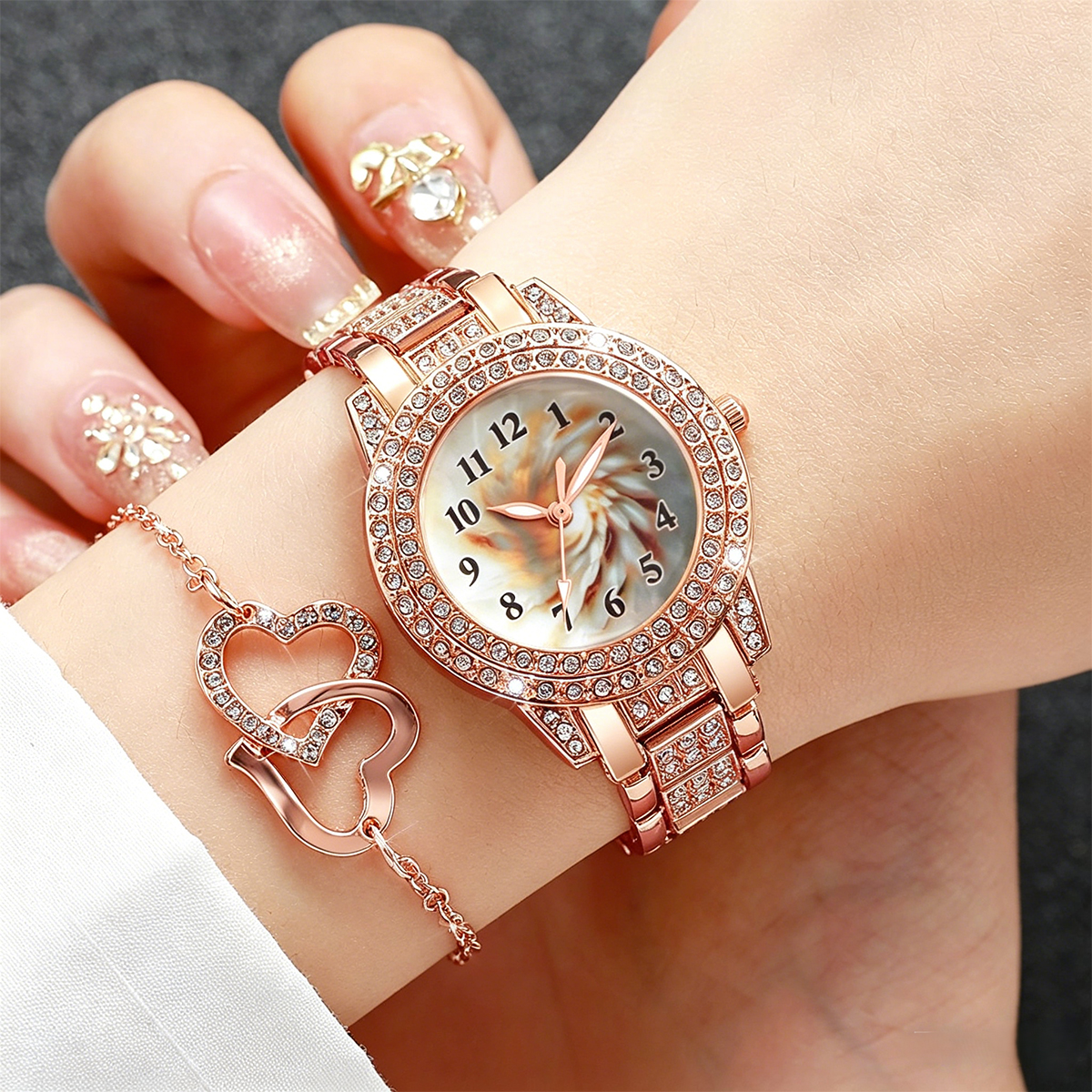 6PCS Luxury Rhinestone Women Q - огляд і ціна Jewelry Watch Making