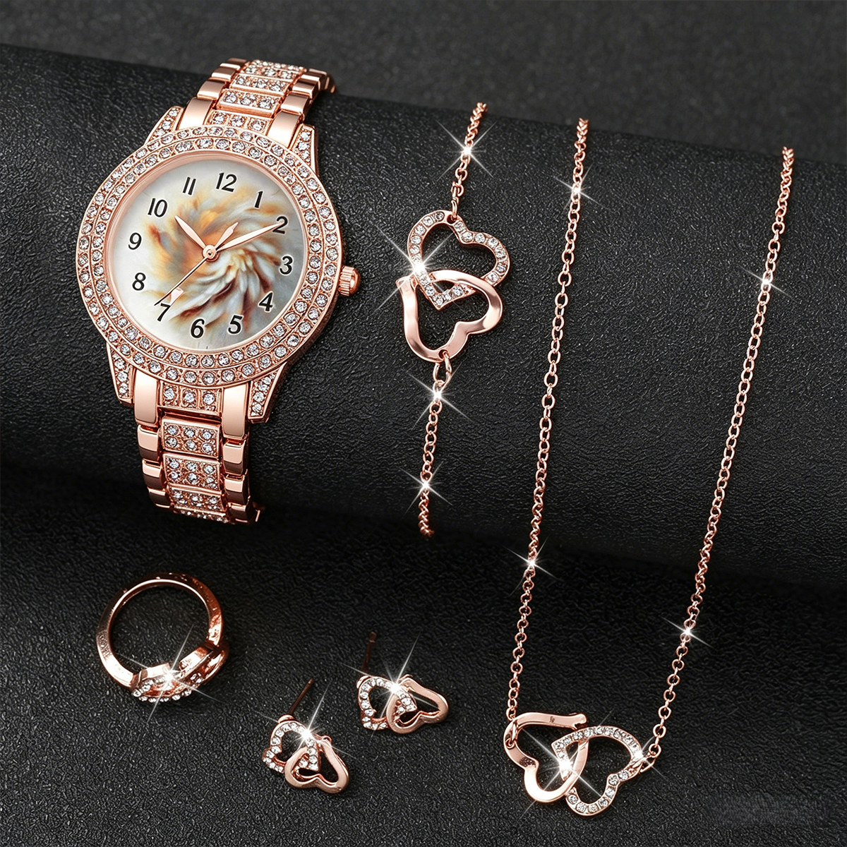 6PCS Luxury Rhinestone Women Q - огляд і ціна Jewelry Watch Making