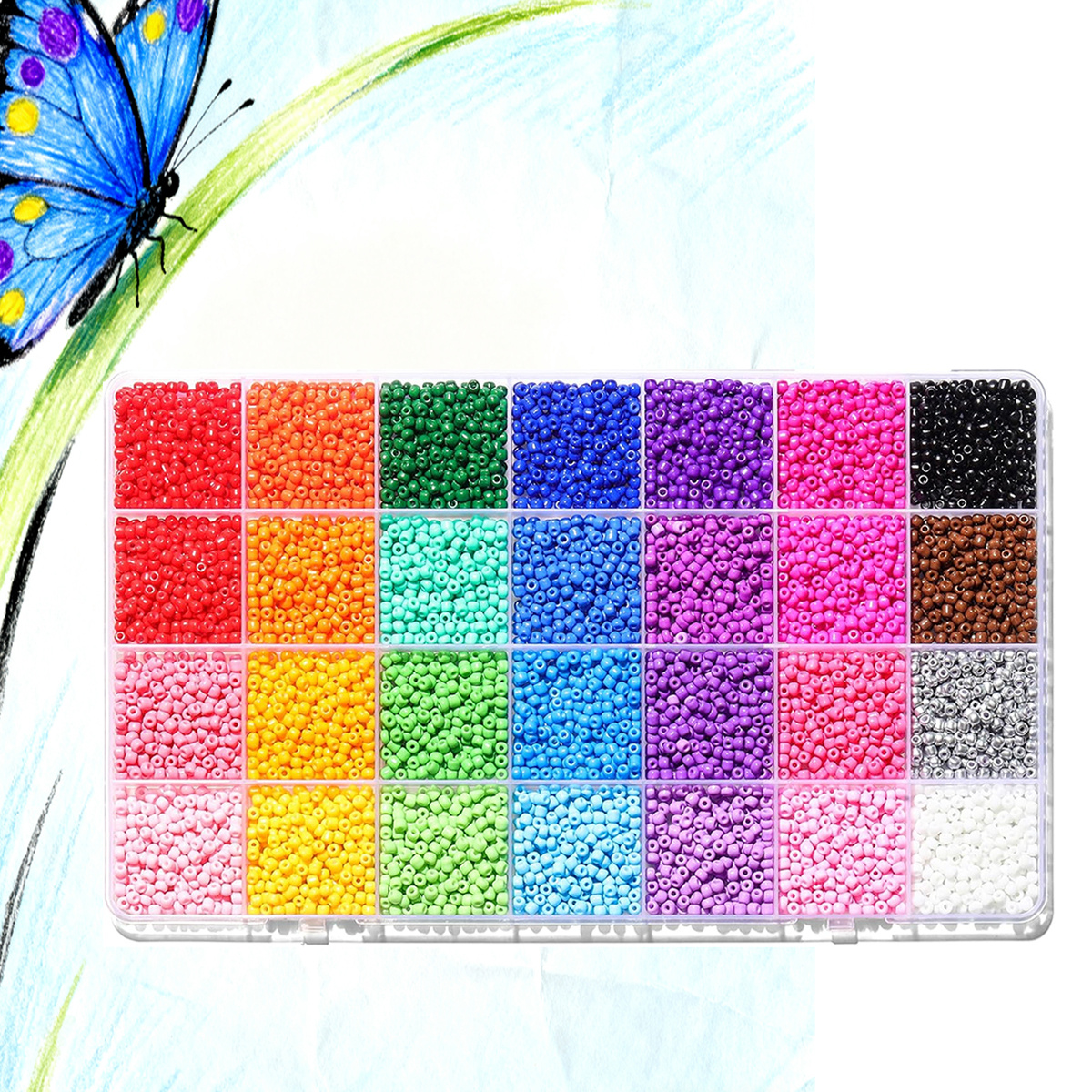 28 colors of 3mm seed beads, 7 - огляд і ціна Fine Jewelry & Watches Photos