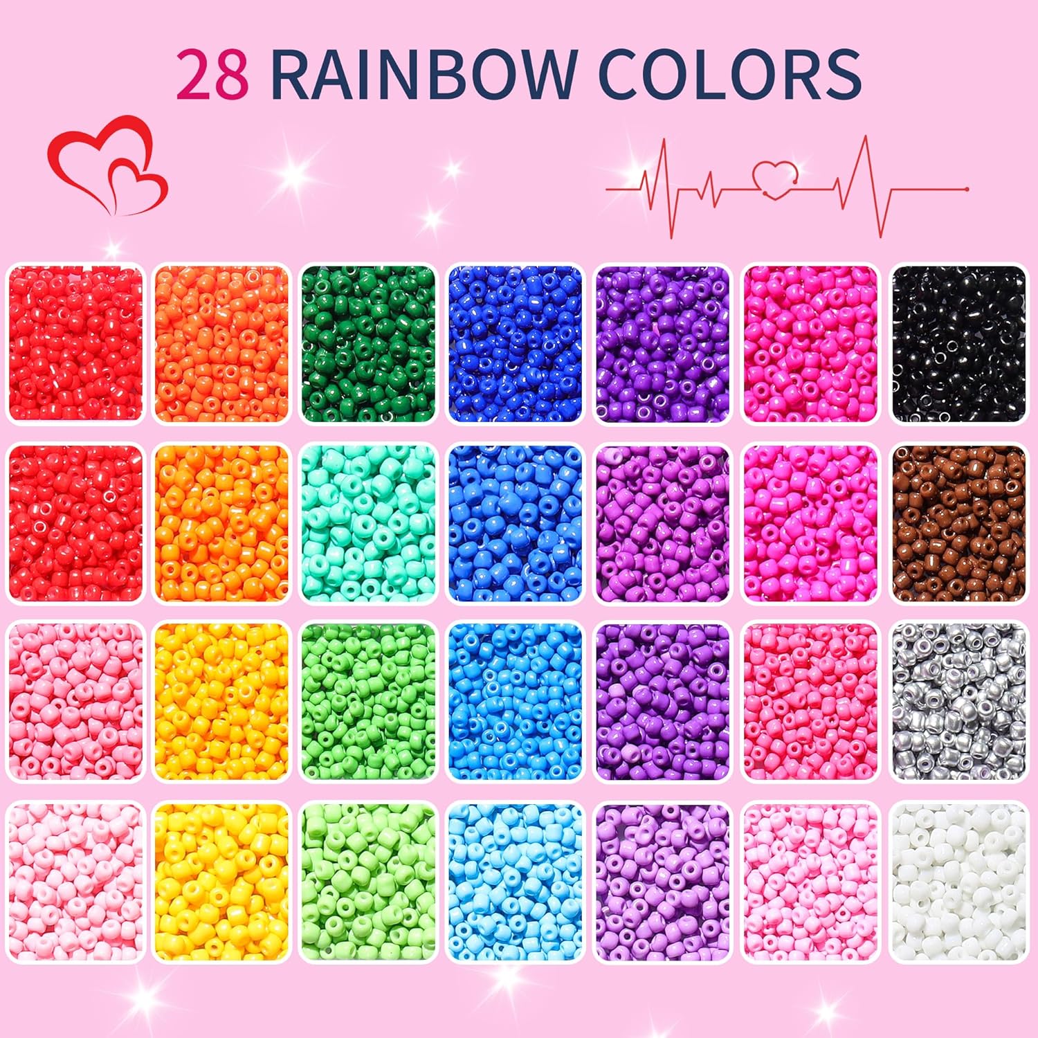 28 colors of 3mm seed beads, 7 - огляд і ціна Fine Jewelry & Watches Photos