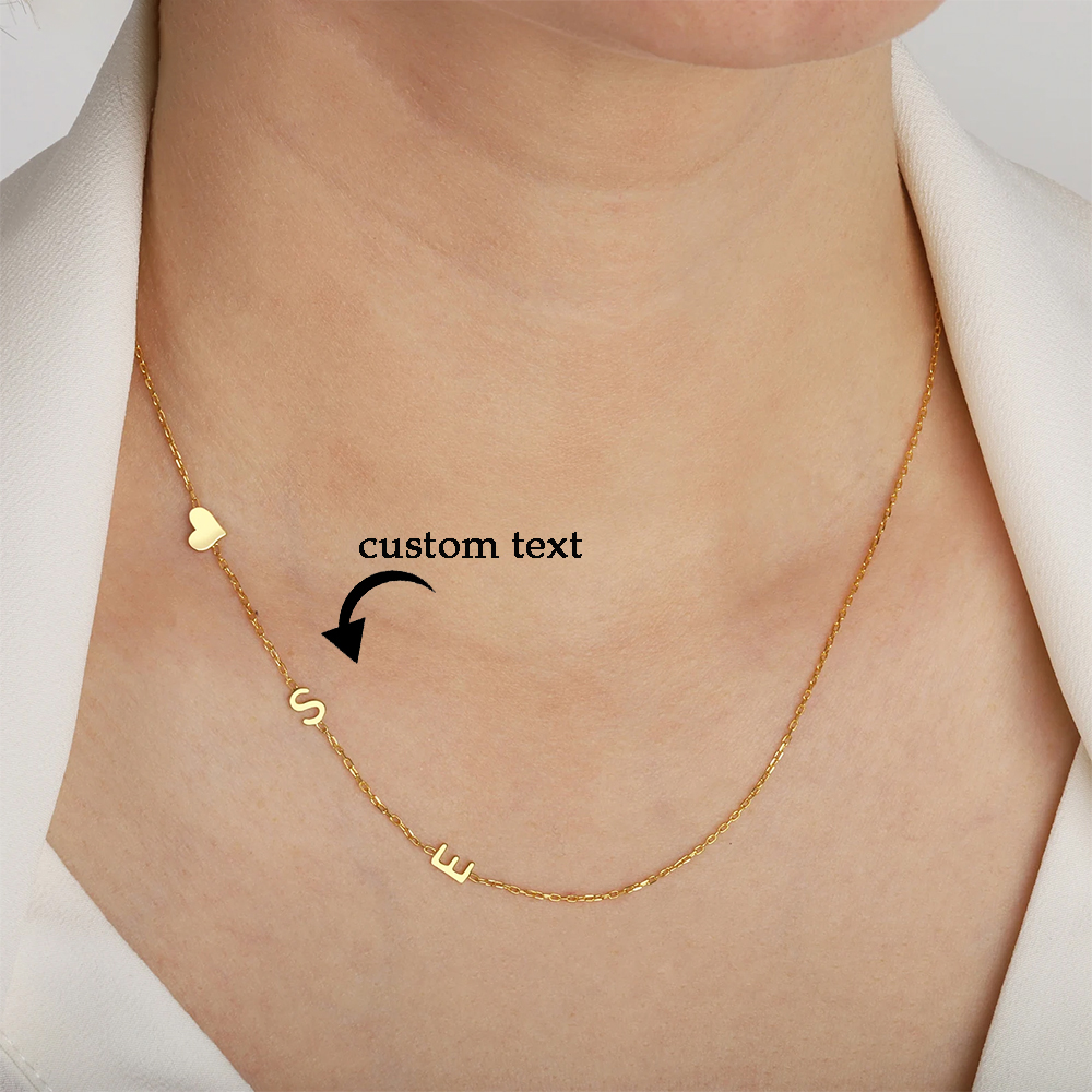 Custom Heart Sideways Letter I - огляд і ціна Engraved Name Necklace