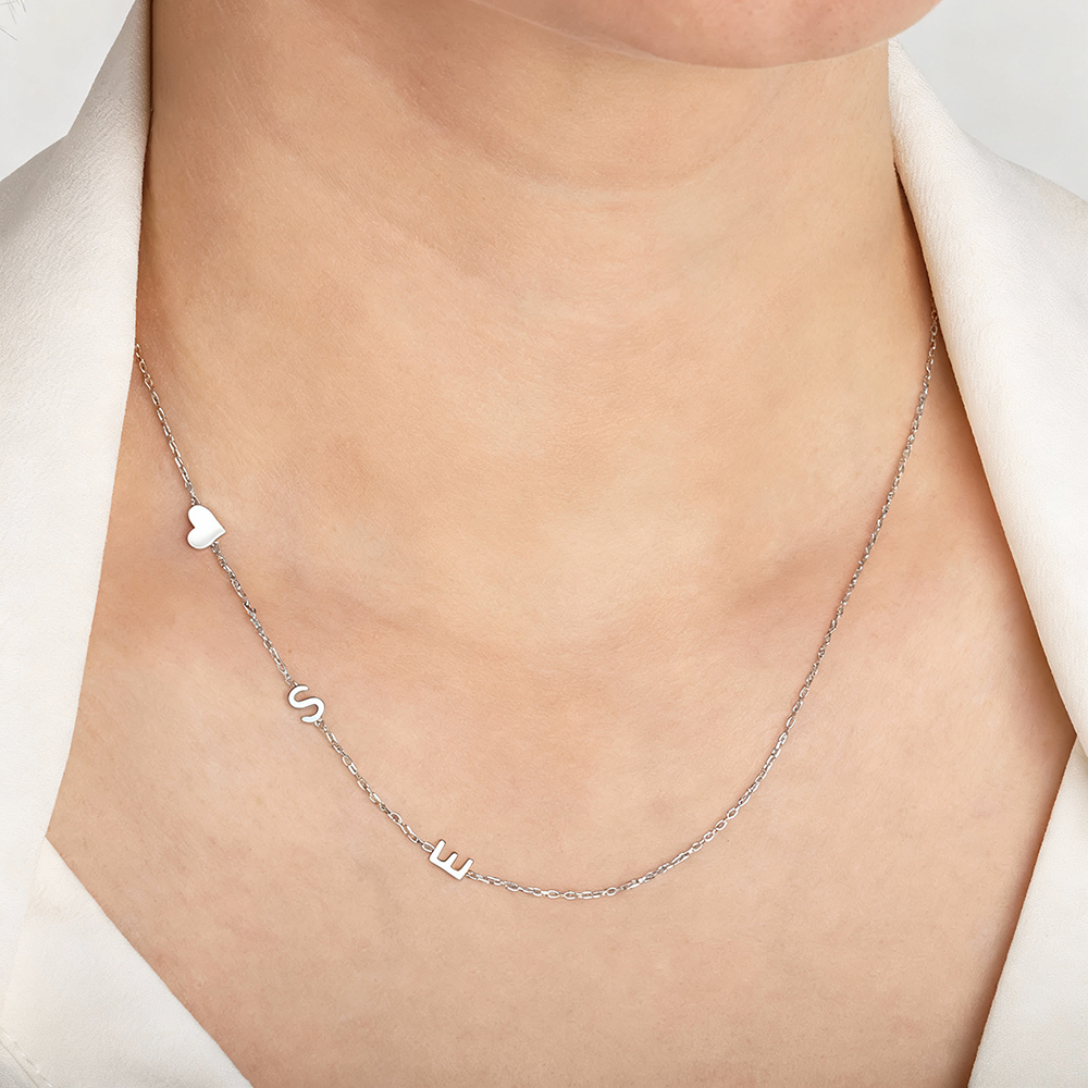Custom Heart Sideways Letter I - огляд і ціна Engraved Name Necklace