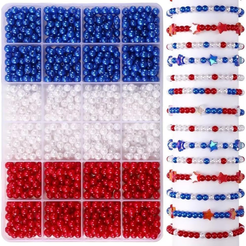 1205pcs 6mm， Red, white, and b - огляд і ціна Fine Jewelry & Watches Photos