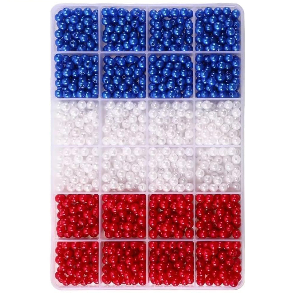 1205pcs 6mm， Red, white, and b - огляд і ціна Fine Jewelry & Watches Photos