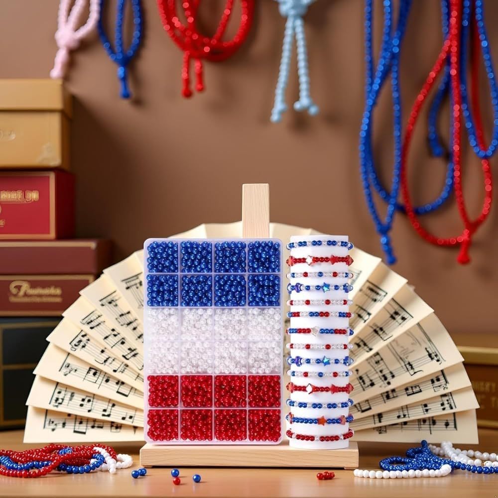1205pcs 6mm， Red, white, and b - огляд і ціна Fine Jewelry & Watches Photos