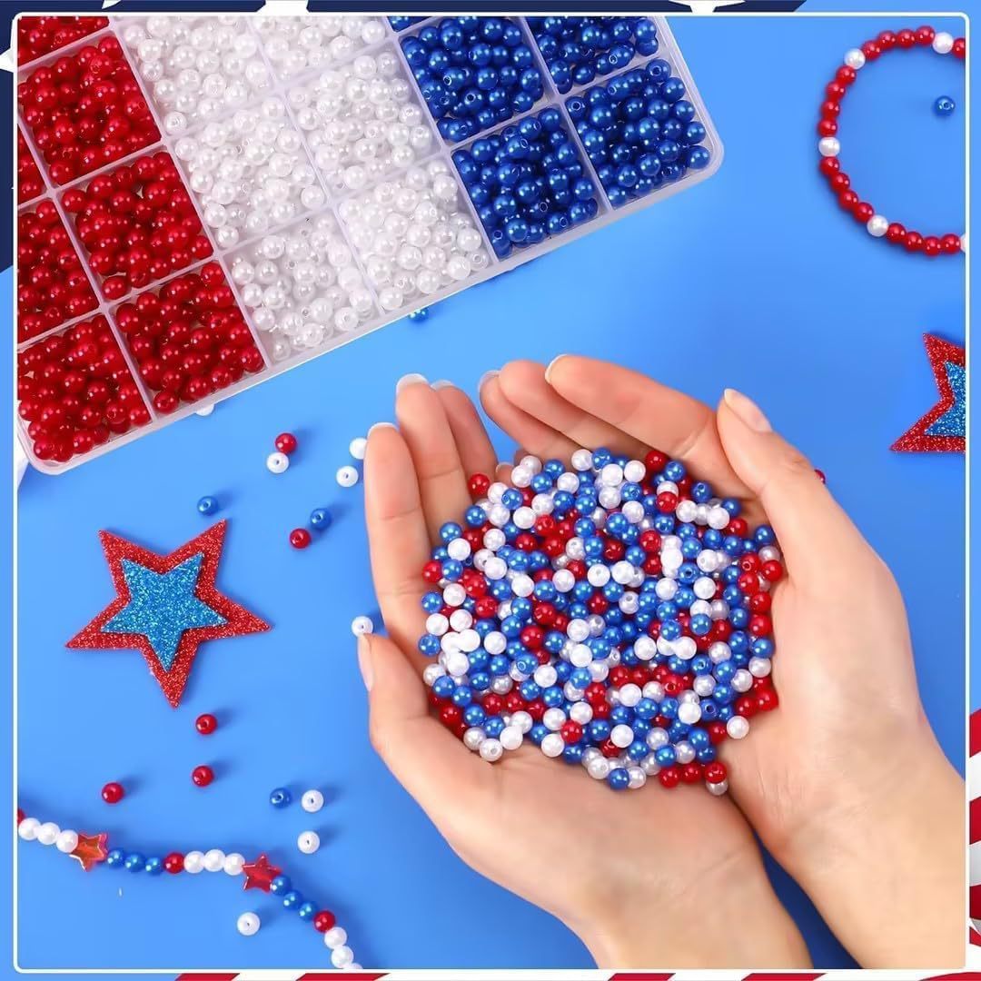 1205pcs 6mm， Red, white, and b - огляд і ціна Fine Jewelry & Watches Photos