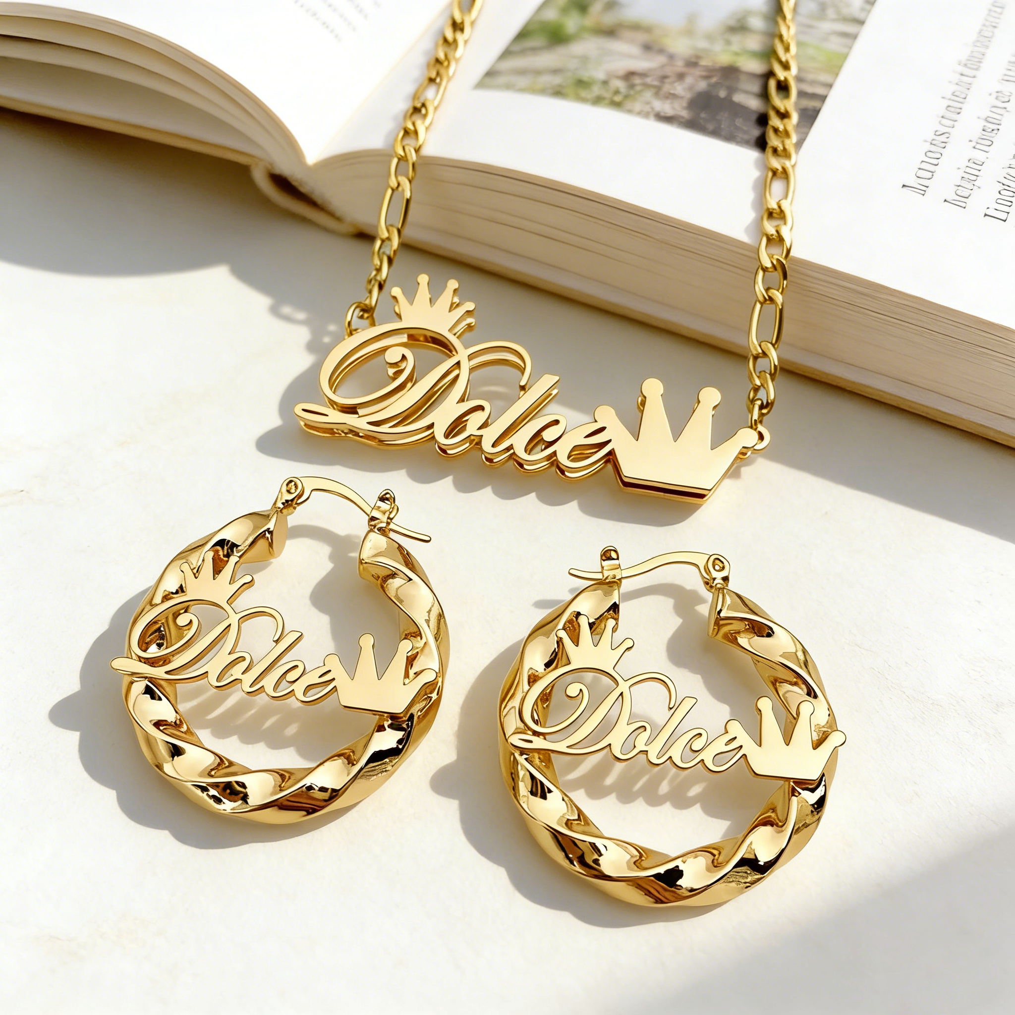 DUOYING Custom Name Jewelry Se - огляд і ціна Engraved Name Necklace