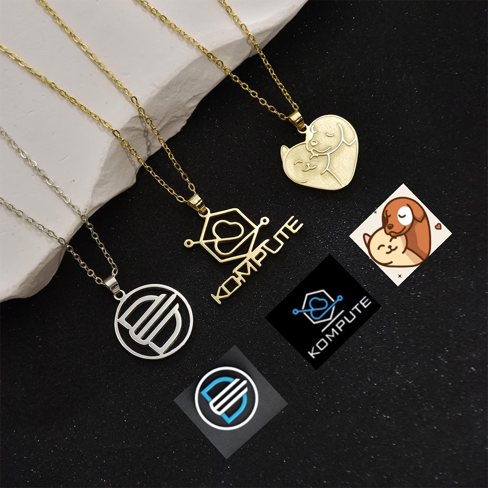 Custom Company Logo Necklace P - огляд і ціна Engraved Name Necklace