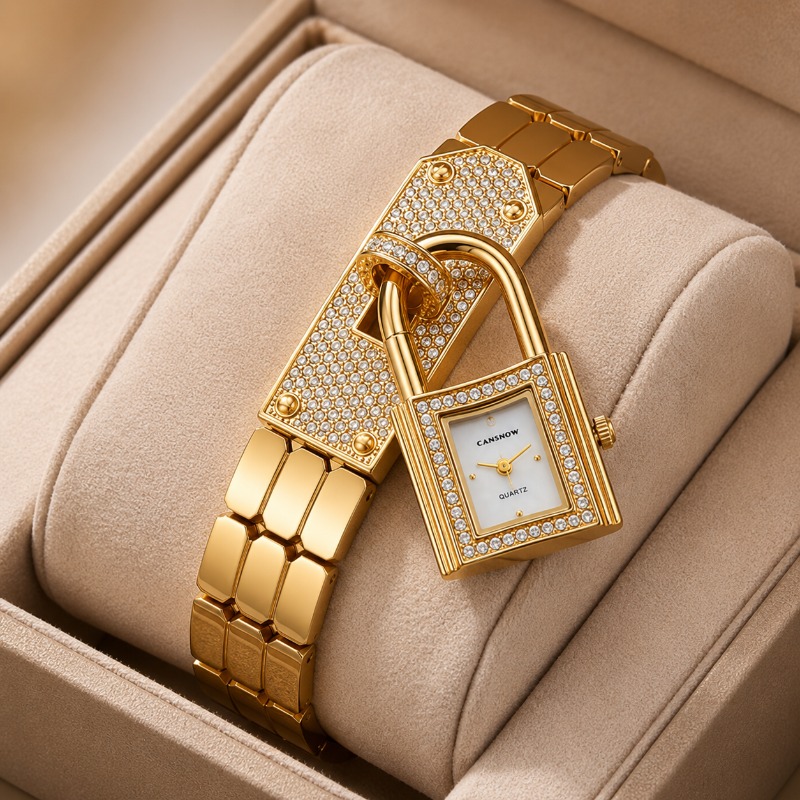Gold Lock-Shaped Women's Watch - огляд і ціна Jewelry Watches Luxury