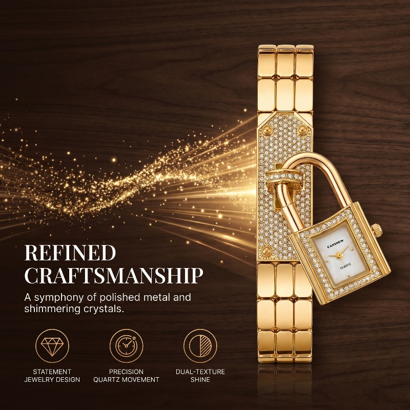 Gold Lock-Shaped Women's Watch - огляд і ціна Jewelry Watches Luxury