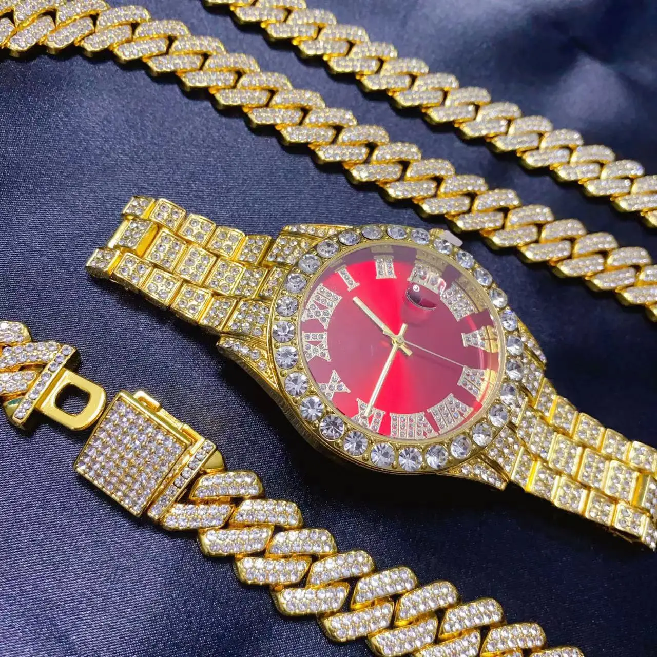 3PCS Hip Hop Calendar Watch Ne - огляд і ціна Icebox Jewelry Watches