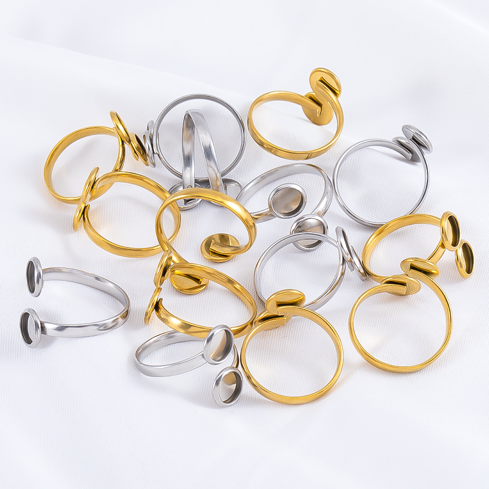 5pcs Stainless Steel Adjustabl - огляд і ціна Gold Plated Ring