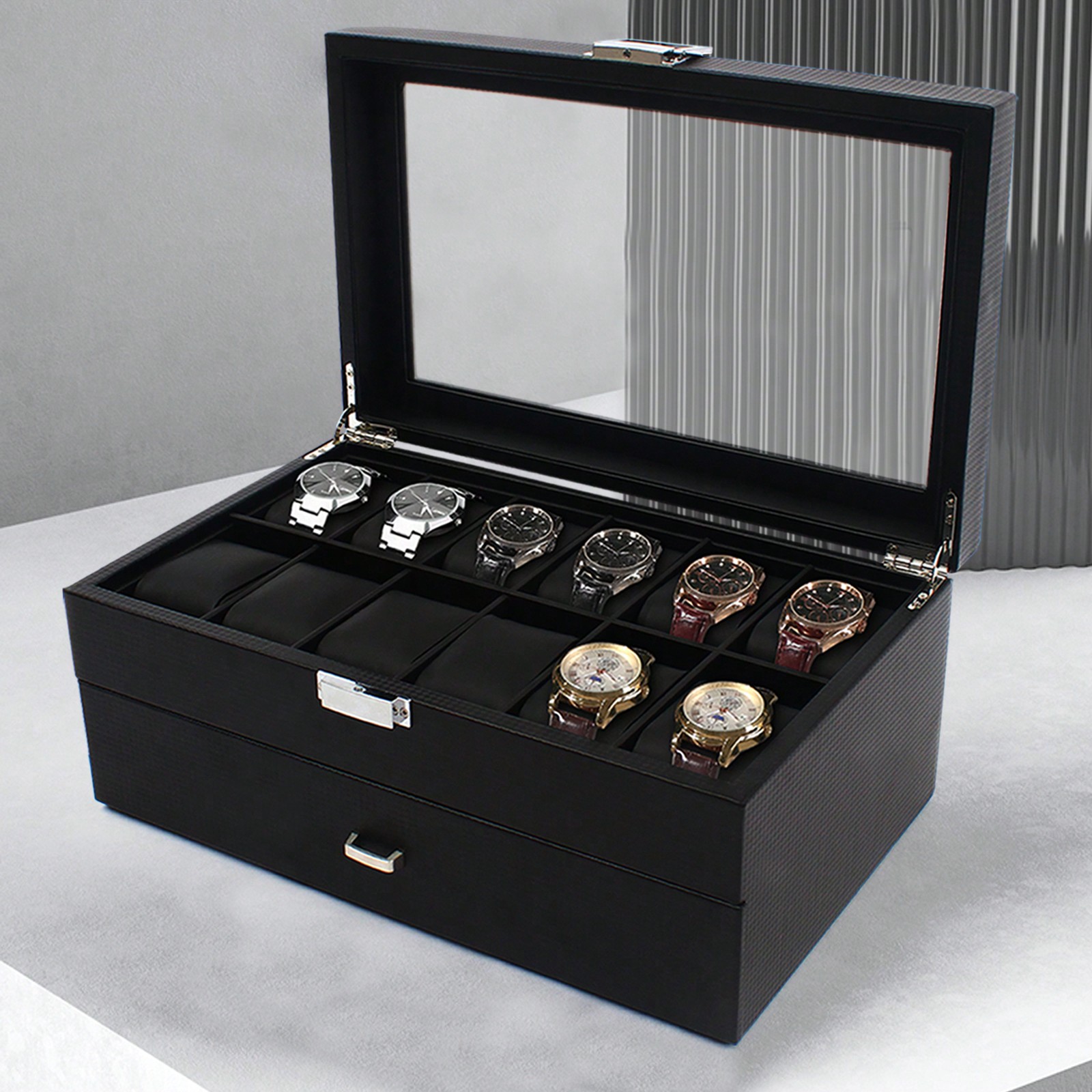 24 Slot Men Watch Display Case - огляд і ціна Jewelry Watches Luxury