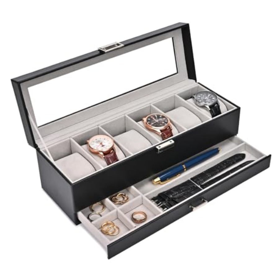 Watch Box, 6 Slot Watches Disp - огляд і ціна Jewelry And Watches Box