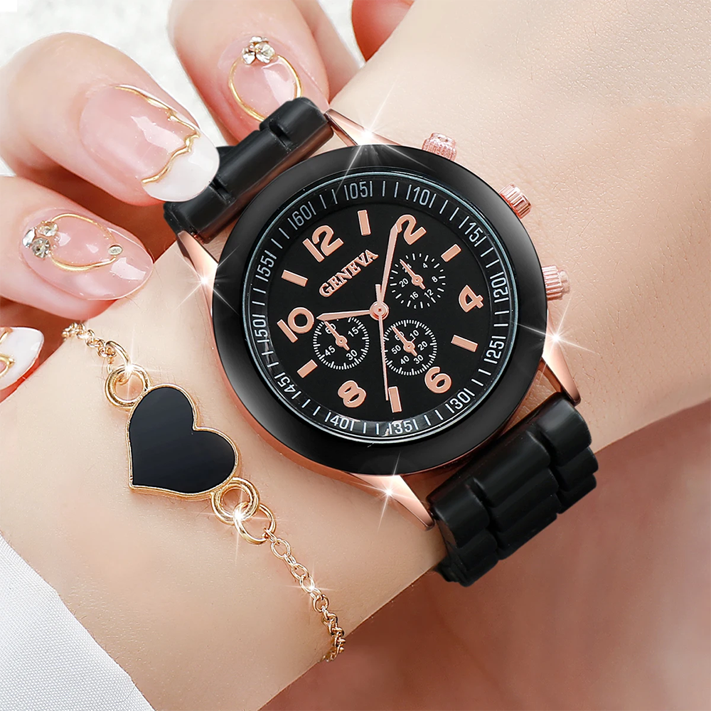 2pcs/set Geneva Watch Fashion  - огляд і ціна Jewelry Watches Luxury