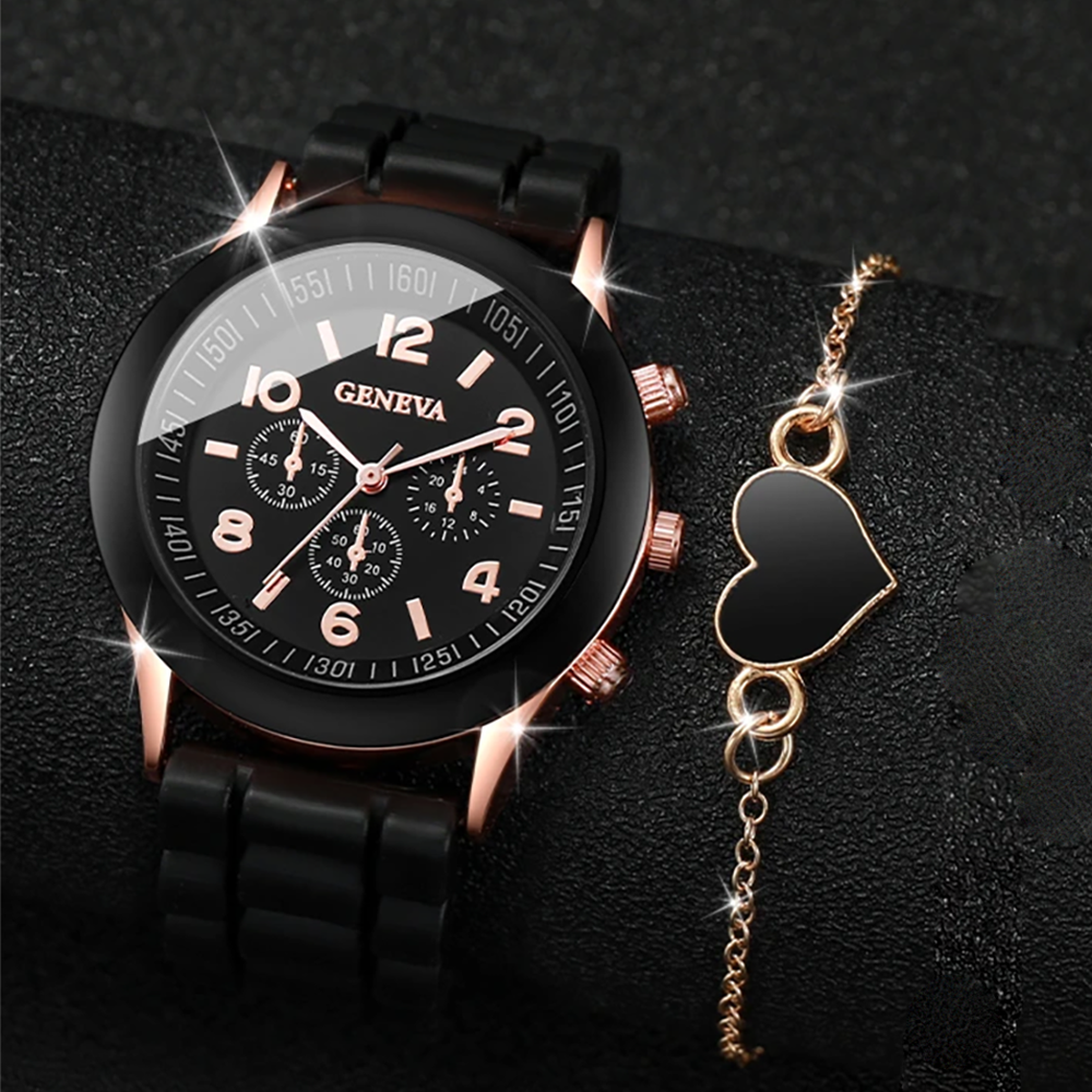 2pcs/set Geneva Watch Fashion  - огляд і ціна Jewelry Watches Luxury