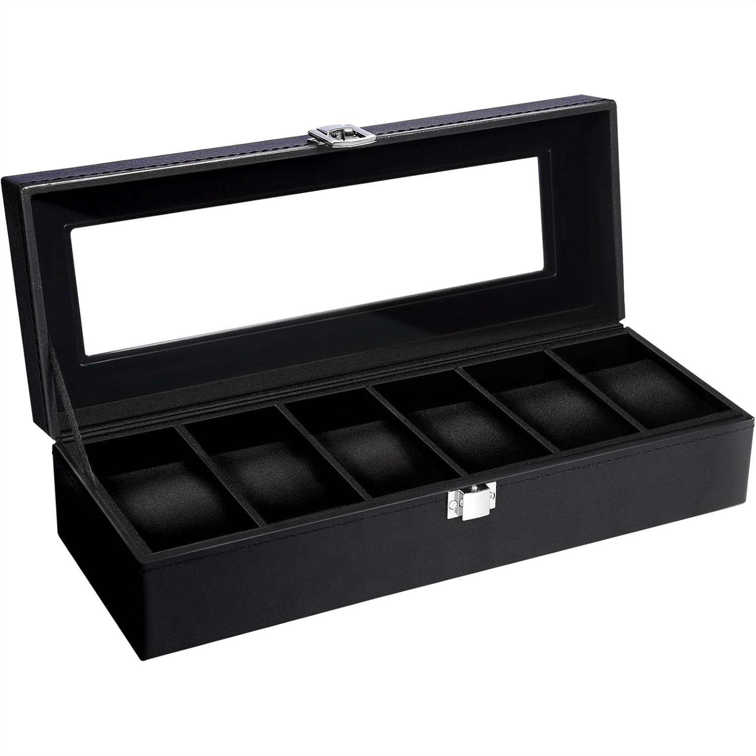6 Slot Watch Box with Glass Li - огляд і ціна Jewelry And Watches Box