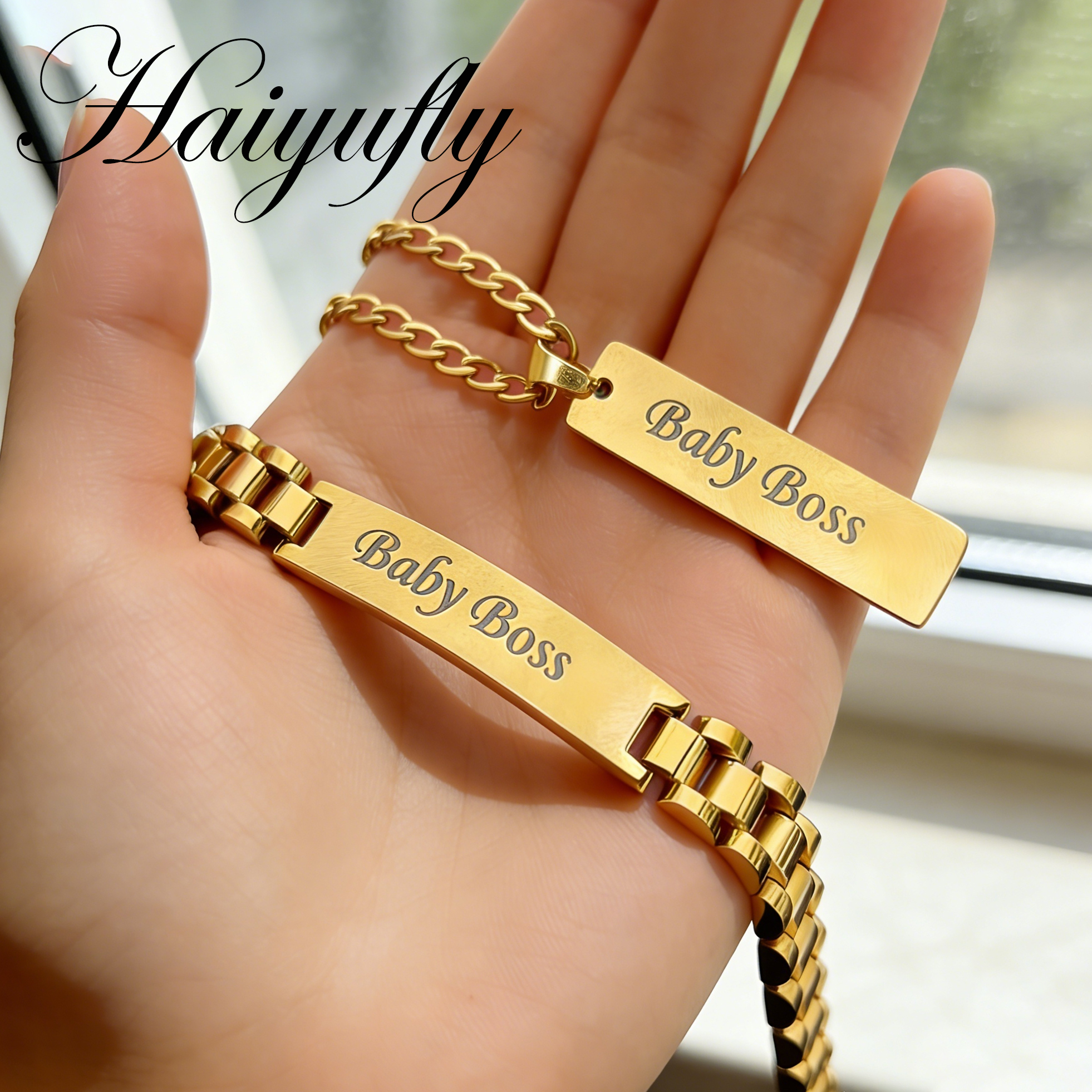Haiyufly Punk Engrave Name Nec - огляд і ціна Engraved Name Necklace