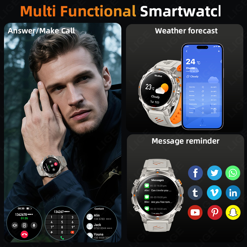 LIGE Rugged GPS Track Smart Wa - огляд і ціна Smartwatch
