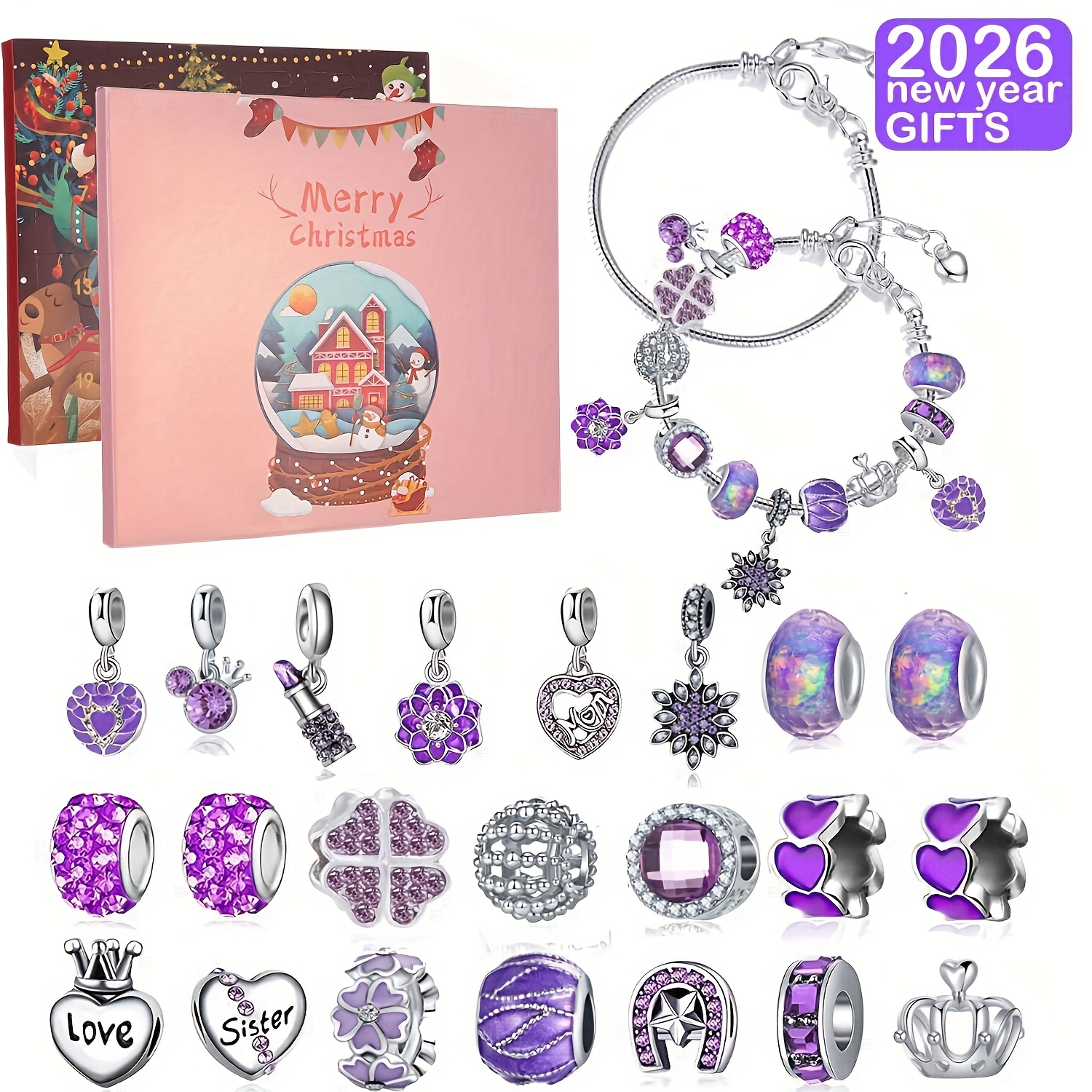 Christmas purple beads DIY jew - огляд і ціна Fine Jewelry & Watches Photos