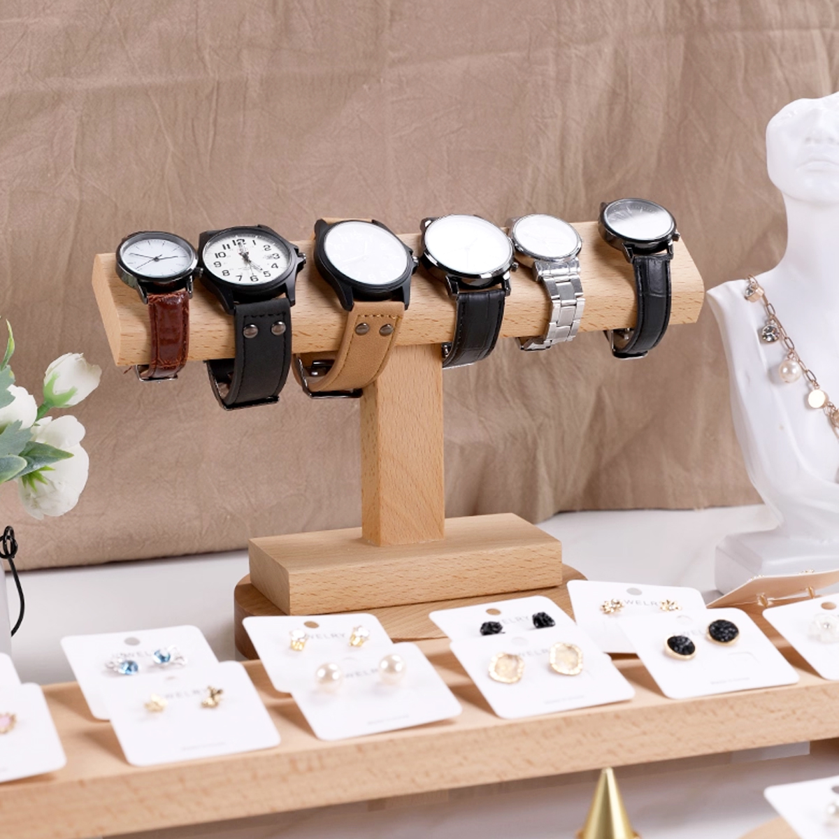 Wooden New T-Bar Vintage Walnu - огляд і ціна Jewelry Watches Vintage