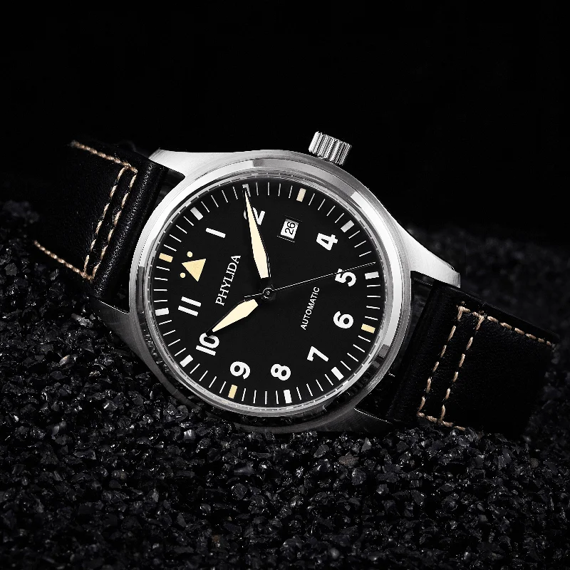 PHYLIDA 42mm Spitfire Pilot’s  - огляд і ціна Leather Bracelet